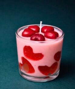 Velvet hearts candle